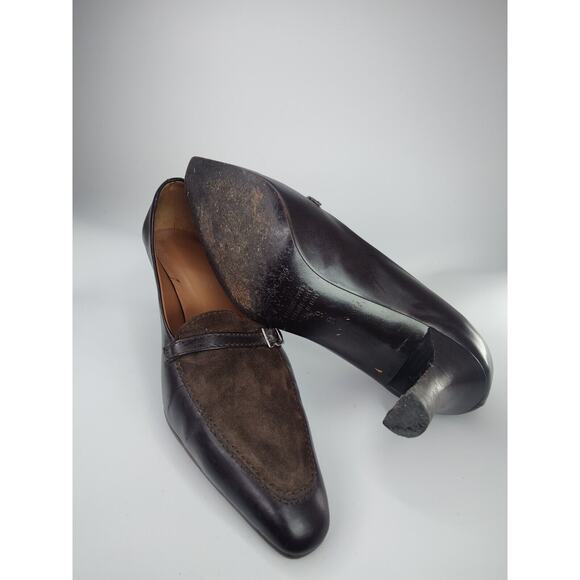 Vintage Y2K pointed toe Brown Max de Carlo kitten heel Sz 9 - Picture 7 of 8